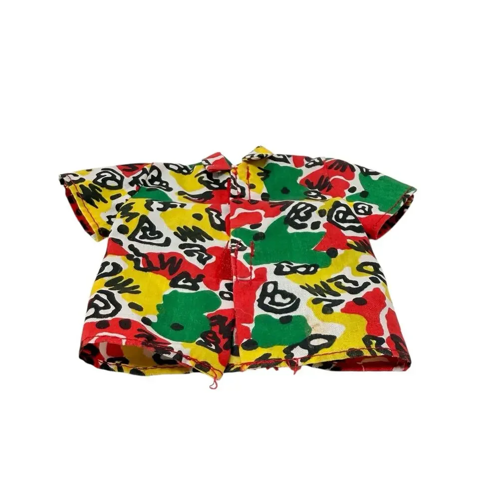 Genuine Barbie‎ Doll Shirt Ken Hawaiian Button Up Colorful Vintage Style Top